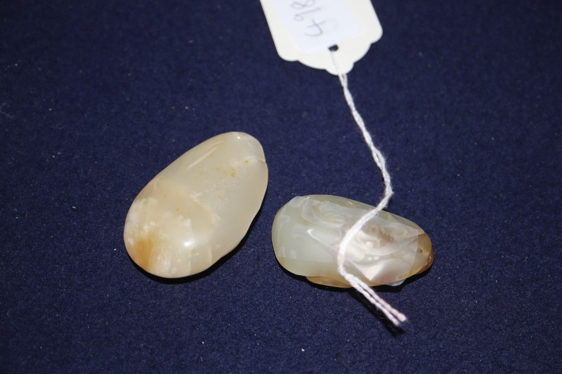 Two jade pebble carvings